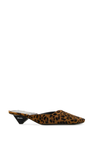 PRADA Printed 100% Leather Hair Flat with 3.5 cm Heel