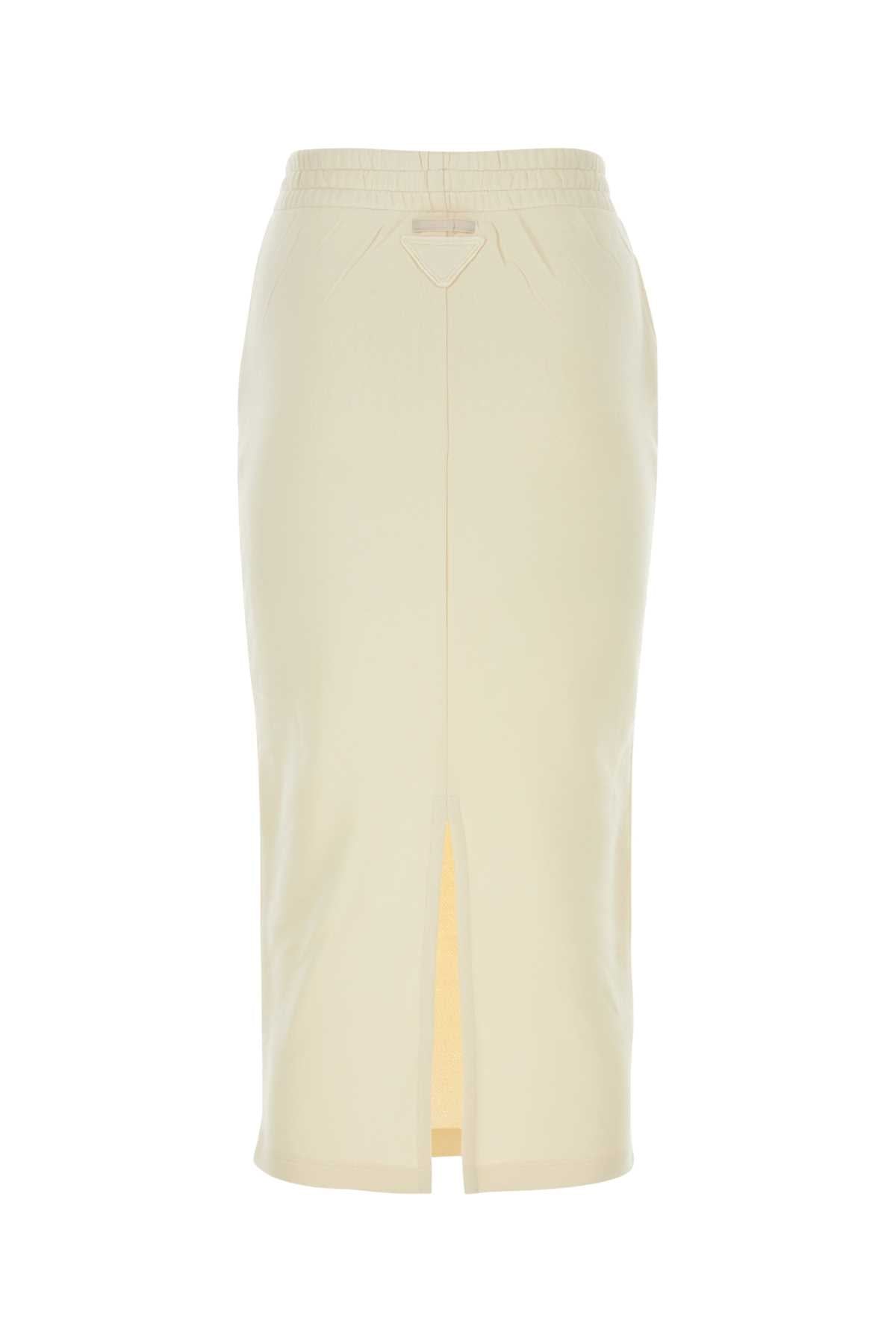 PRADA Chic Cream Cotton Skirt