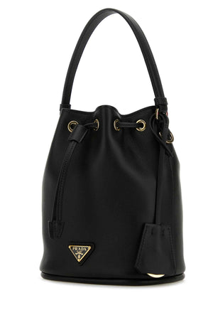 PRADA Mini Black Leather Re-Edition Bucket Handbag