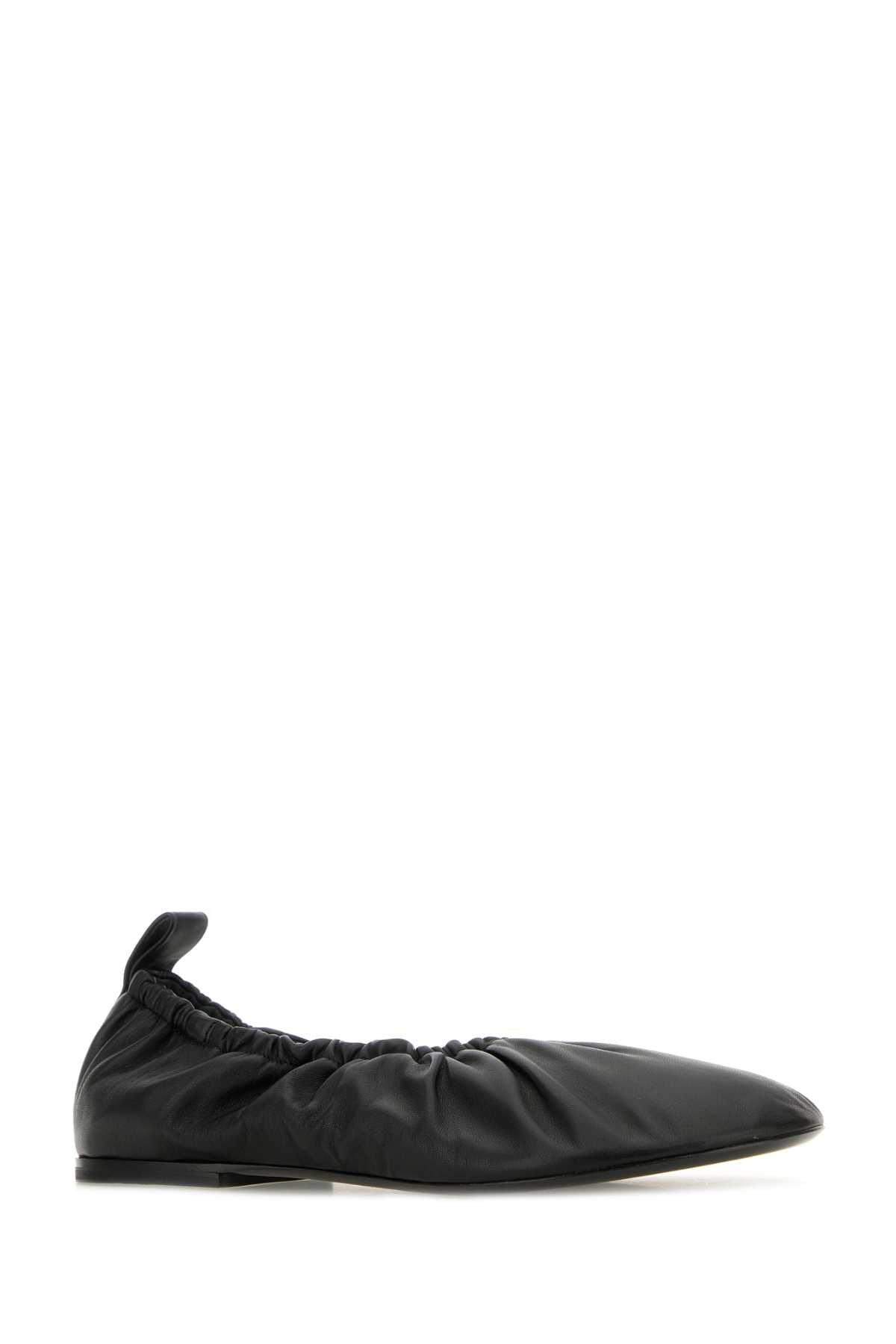 JIL SANDER Classic Black Leather Ballerinas for Women