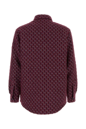 GUCCI Burgundy Bouclé Padded Shirt for Men