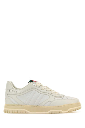 GUCCI Classic White Leather Re-Web Sneakers for Men