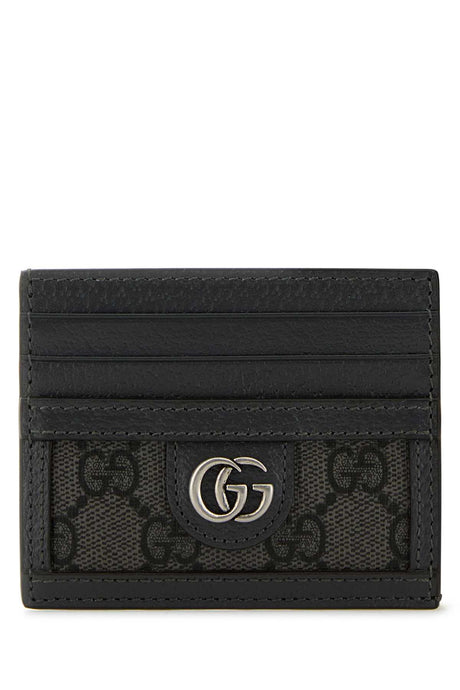 GUCCI Mini GG Supreme Fabric and Leather Card Holder