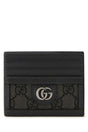 GUCCI Mini GG Supreme Fabric and Leather Card Holder