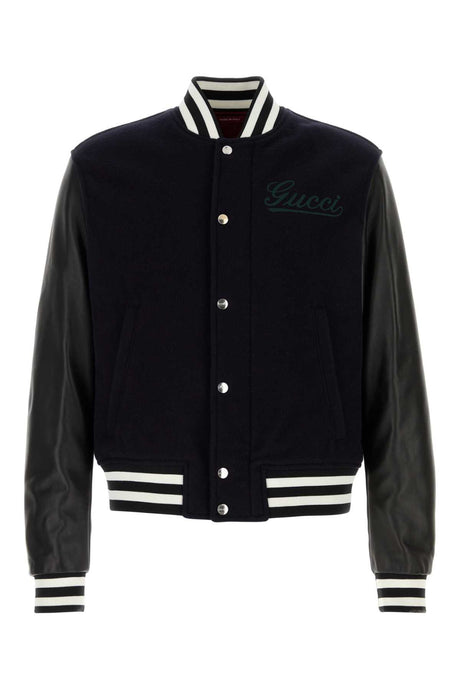 GUCCI Midnight Blue Wool Bomber Jacket for Men