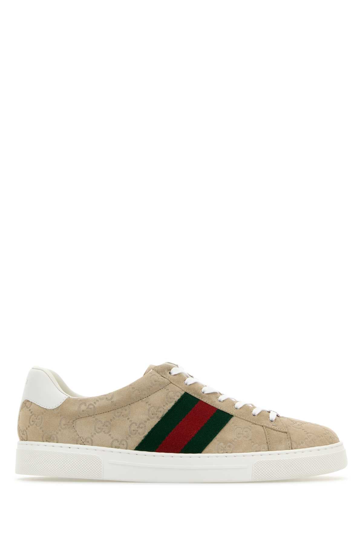 GUCCI Beige Suede Ace Sneaker for Men