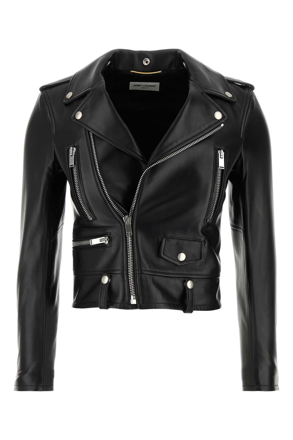 SAINT LAURENT Classic Black Nappa Leather Jacket for Women