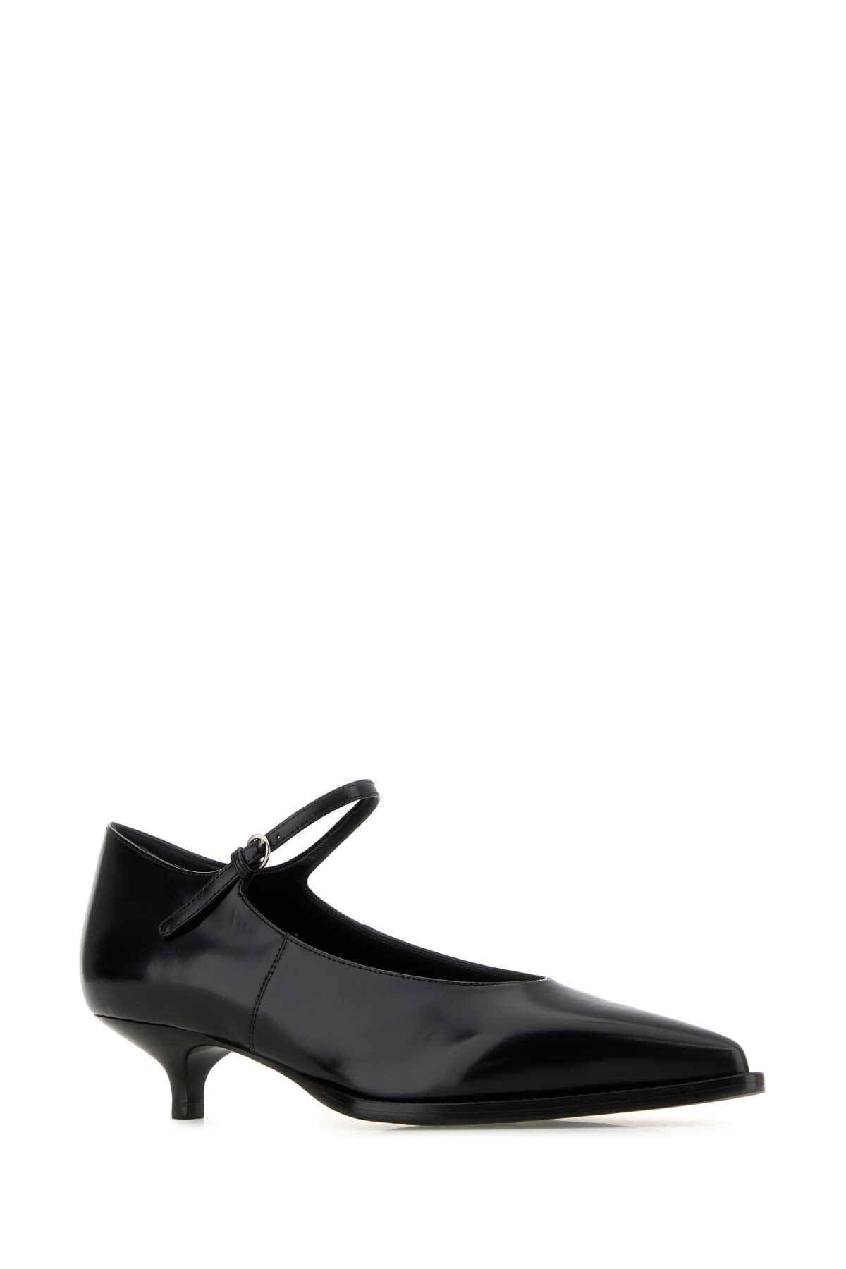 MIU MIU Elegant Black Leather Pumps with 3.5 cm Heel Height