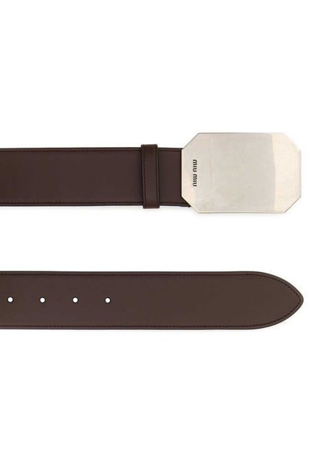 MIU MIU Chic Brown Leather Belt - 4.5 cm Width