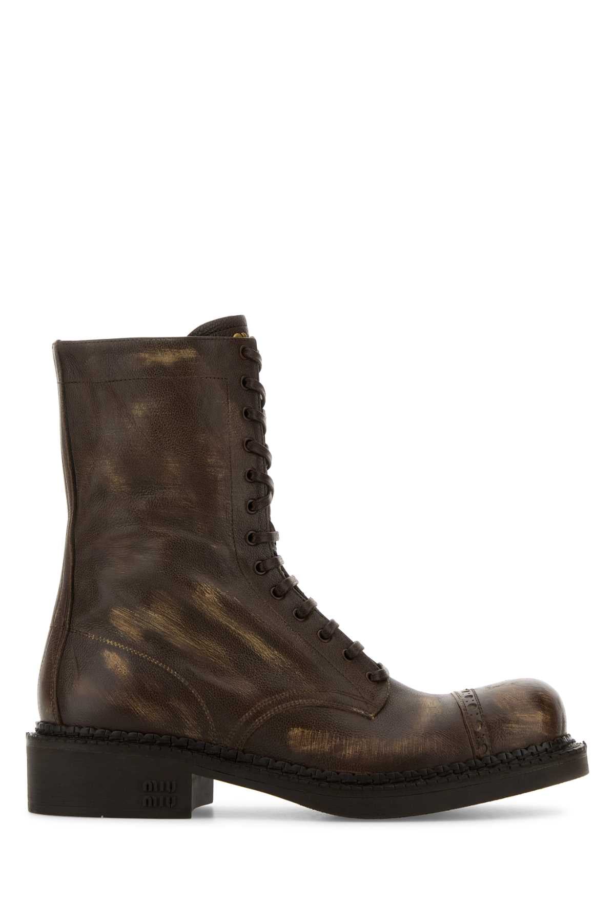 MIU MIU Chic Leather Ankle Boots for Women