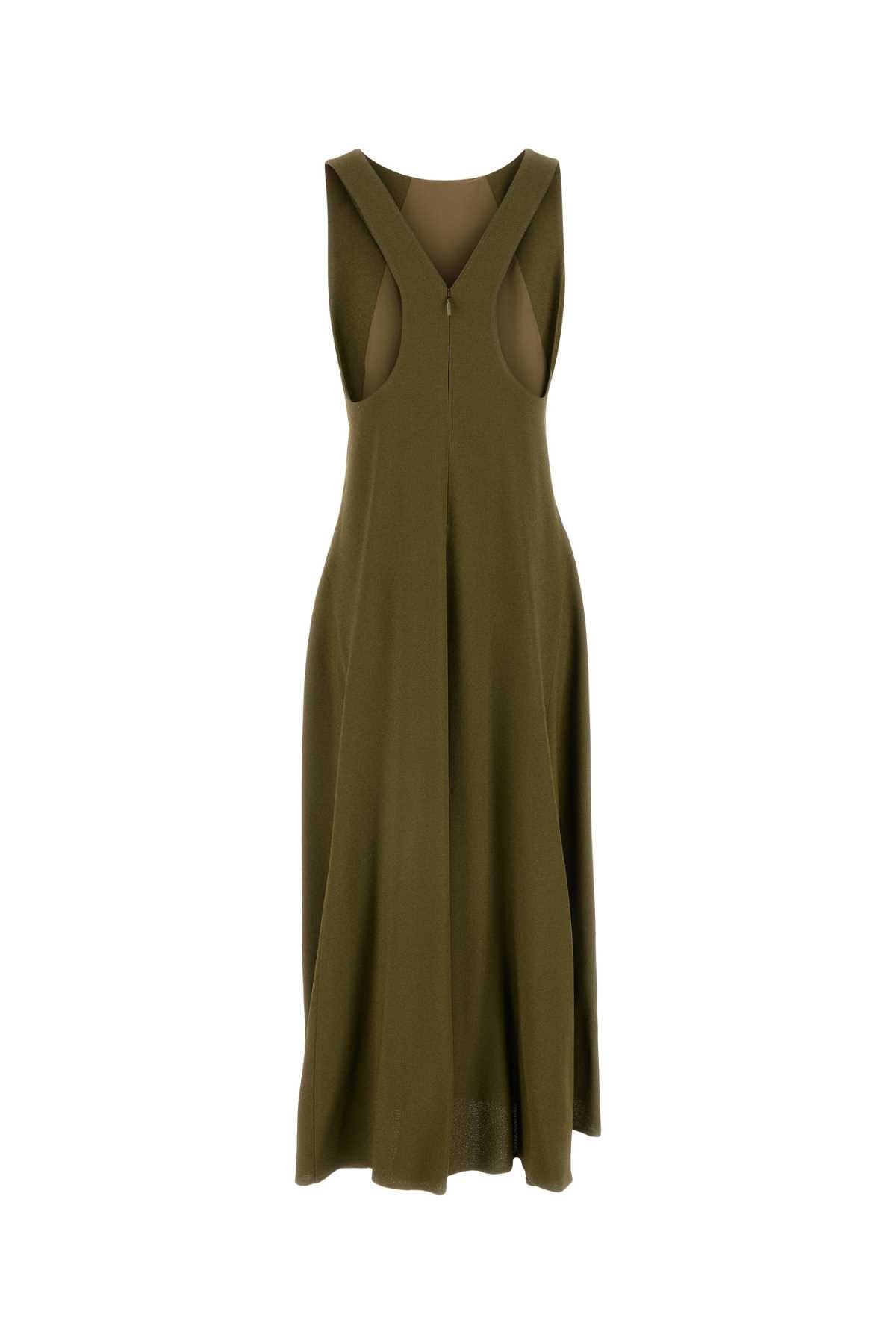 FENDI Olive Green Sablé Mini Dress