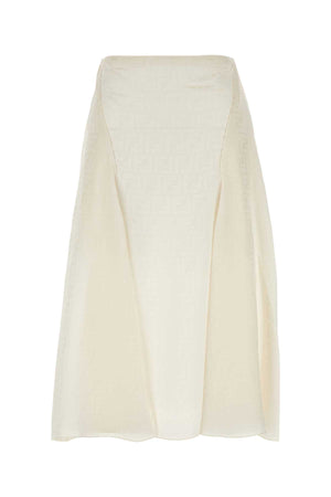 FENDI Elegant Silk Midi Skirt