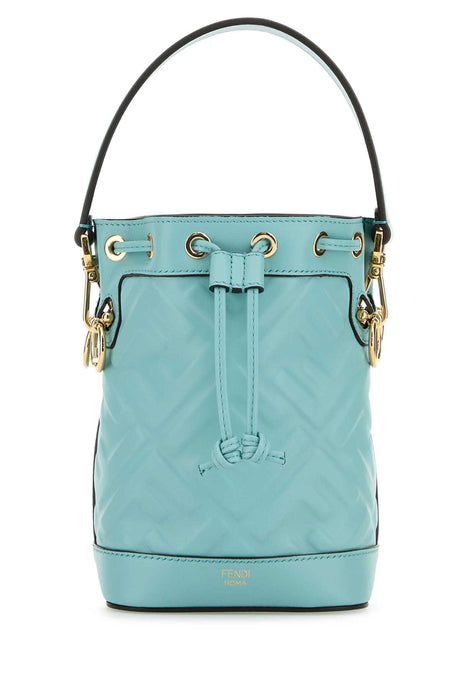 FENDI Mini Leather Bucket Handbag - Light Blue