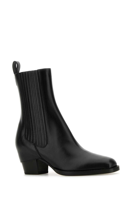 FENDI Stylish Black Leather Ankle Boots for Women