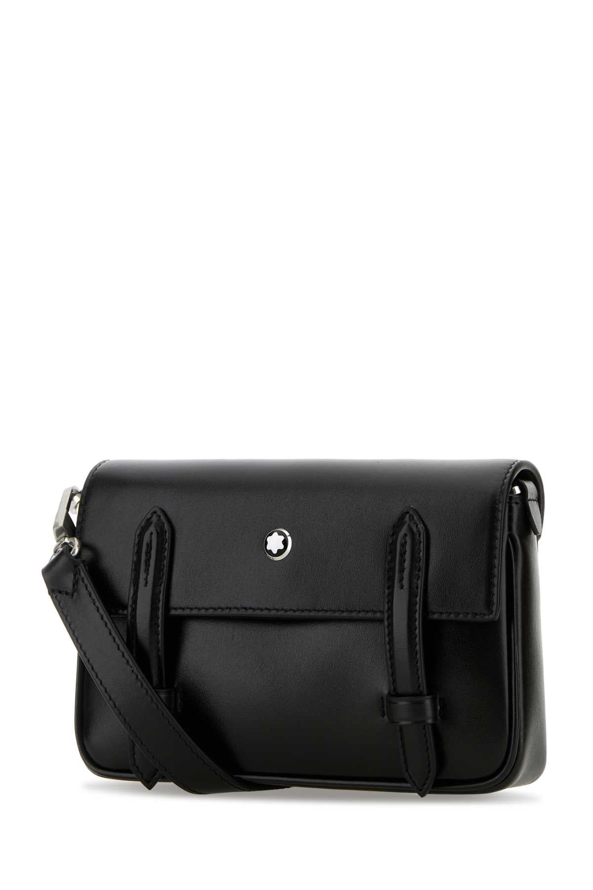 MONTBLANC Mini Crossbody Handbag in Black Leather - 18.5 cm Width