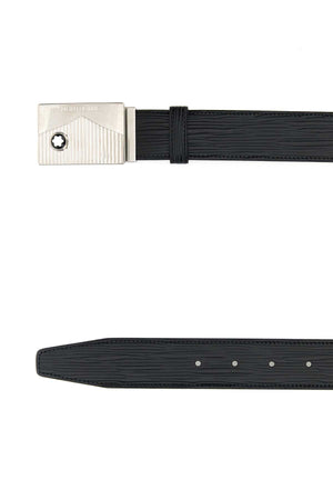 MONTBLANC Reversible Black Leather Belt - 3.5 cm Height