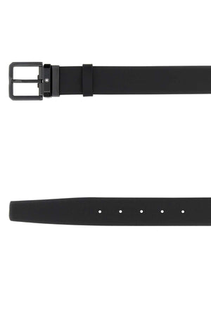 MONTBLANC Elegant Black Leather Belt - 3.5 cm Width