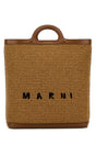 MARNI Two-tone Raffia and Leather Tropicalia Bucket Handbag - 27 cm