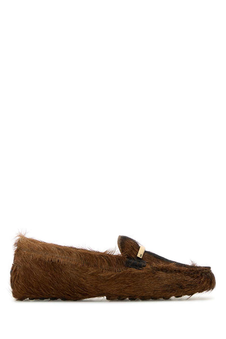 TOD'S Caramel Leather Hair Loafers