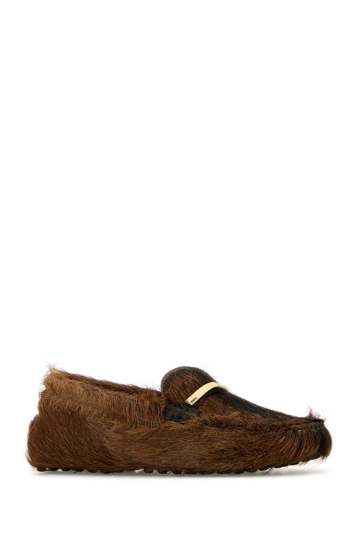 TOD'S Caramel Leather Hair Loafers