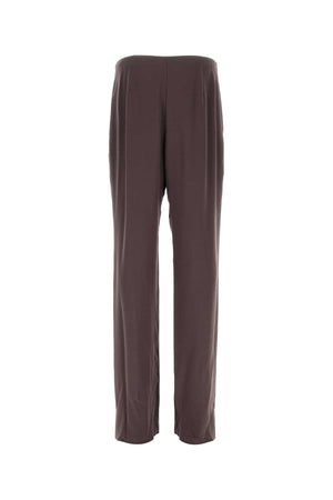 SAINT LAURENT Brown Crepe Wide-Leg Pant