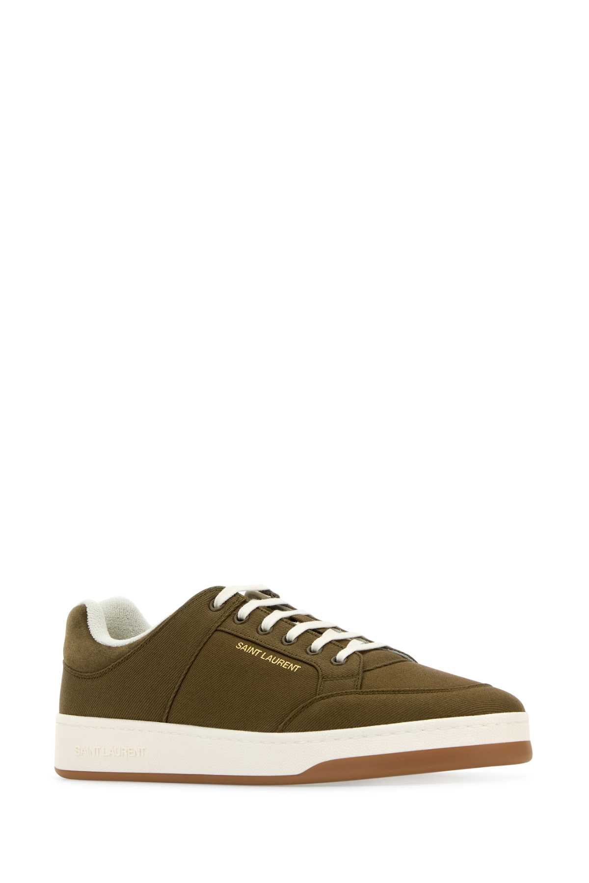 SAINT LAURENT Army Green Gabardine SL/61 Sneaker for Men