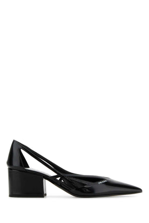 PRADA Elegant Black Leather Pumps with 5.5 cm Heel Height