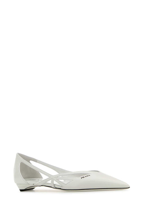 PRADA Elegant White Leather Ballerinas for Women