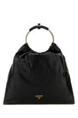 PRADA Elegant Black Leather Bucket Handbag - 39 cm Width