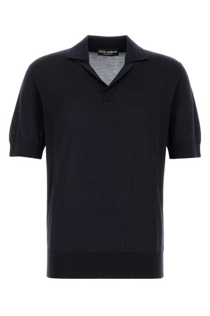 DOLCE & GABBANA Midnight Silk Polo Shirt for Men