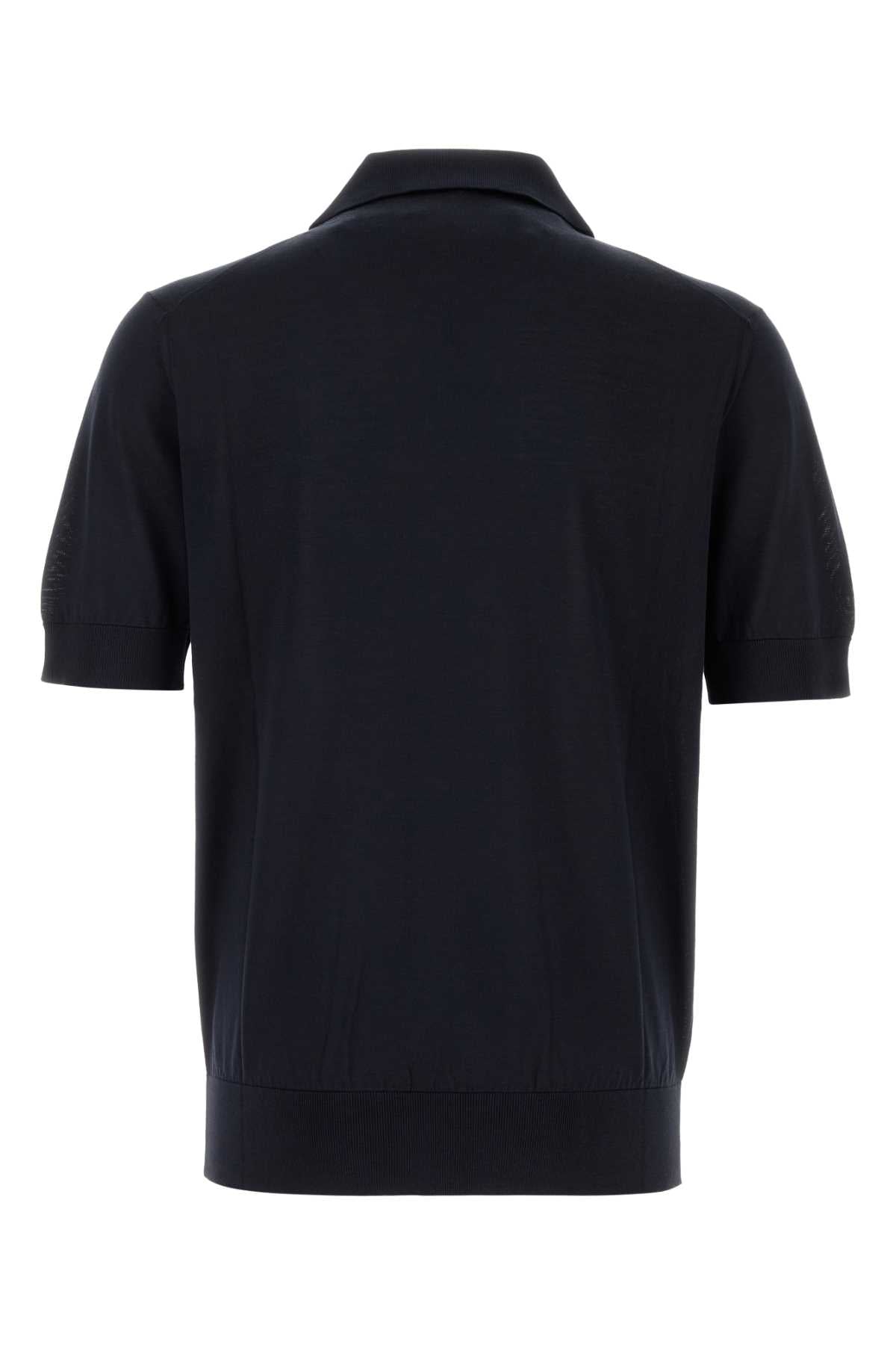 DOLCE & GABBANA Midnight Silk Polo Shirt for Men