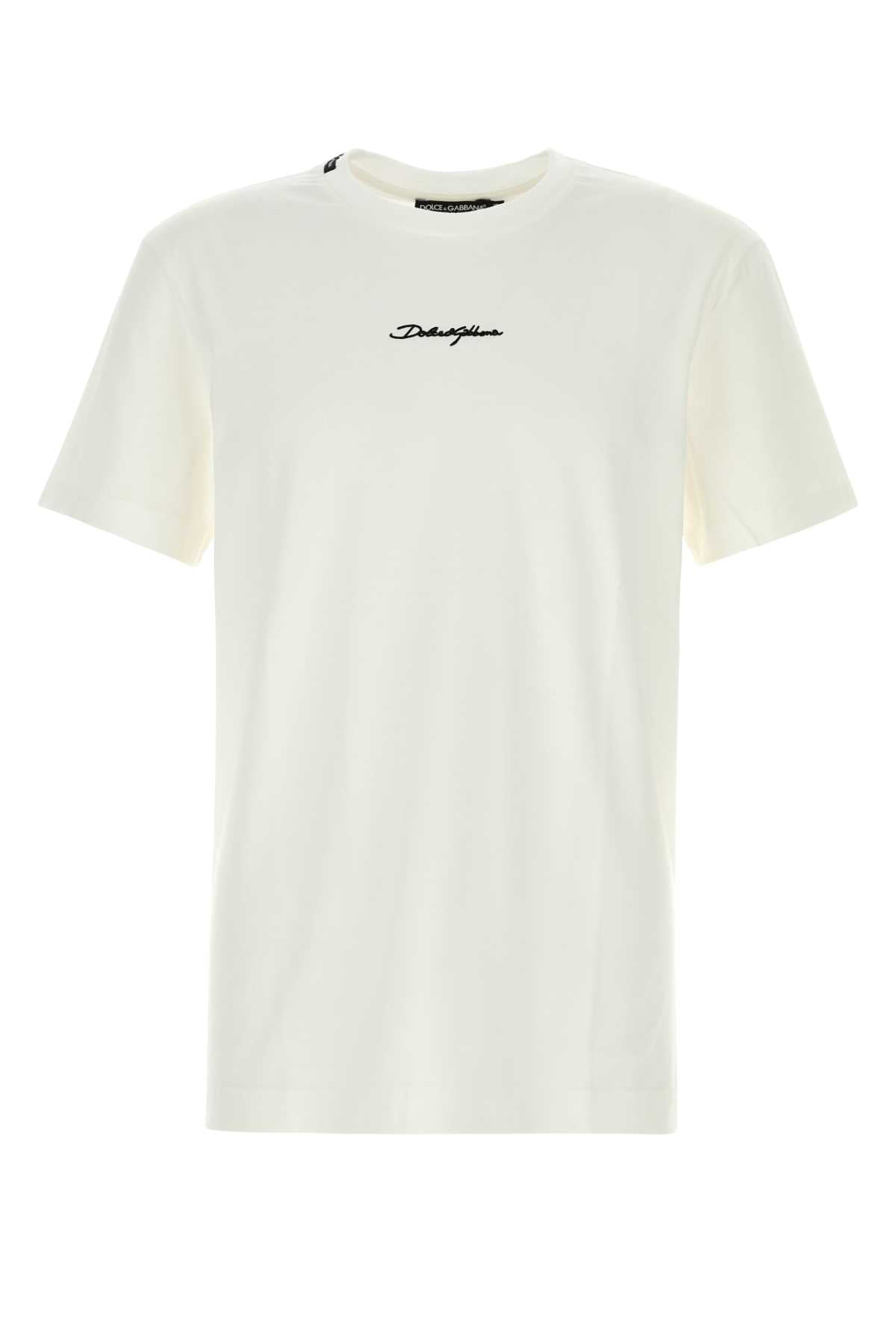 DOLCE & GABBANA Classic White Cotton T-Shirt for Men