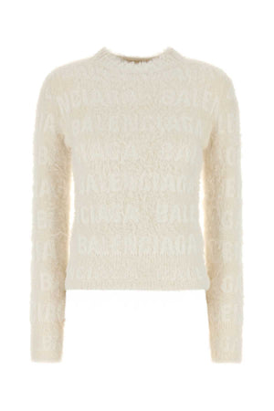 BALENCIAGA Ivory Wool Blend Sweater - Women's Knitwear