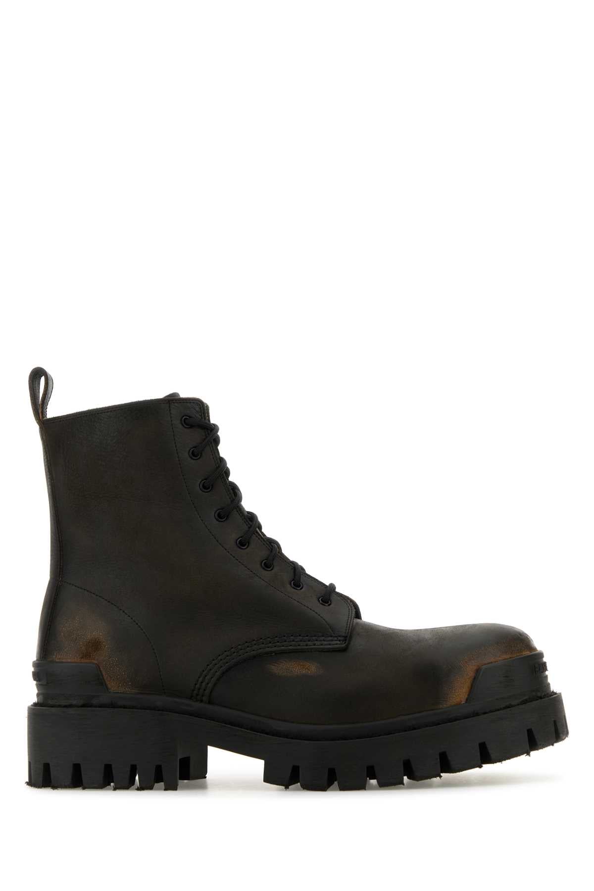 BALENCIAGA Leather Strike Ankle Boots for Men