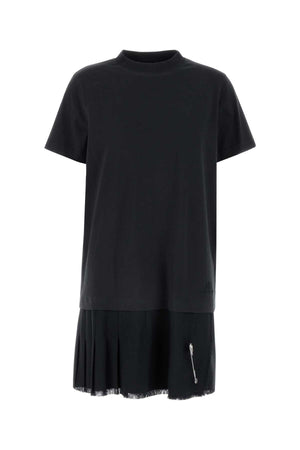 BALENCIAGA Chic Black Cotton T-Shirt Dress