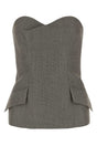 ALBERTA FERRETTI Dove Grey Wool Bodice Top for Women - Size Mini