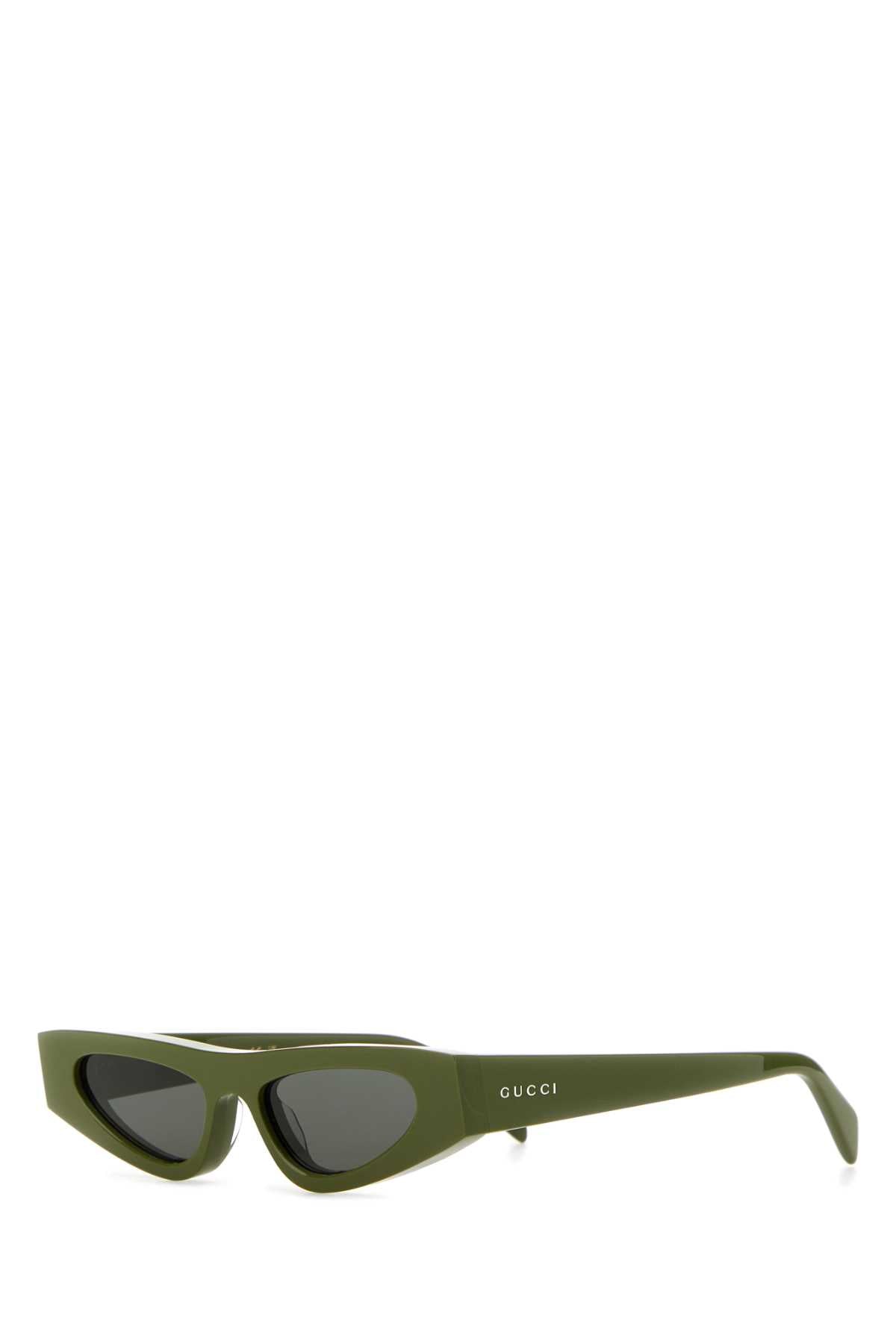 GUCCI Chic Army Green Acetate Sunglasses for Women