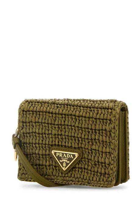 PRADA Mini Raffia Card Holder