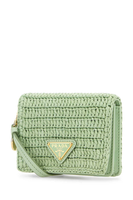 PRADA Mini Raffia Card Holder