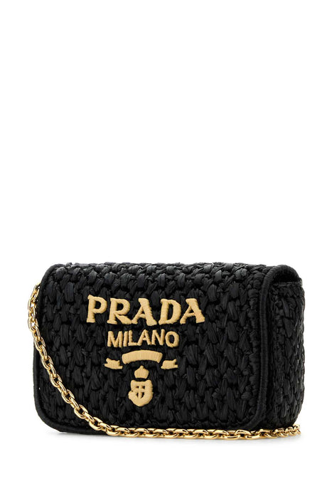 PRADA Mini Raffia Crossbody Handbag