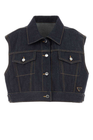 PRADA Denim Vest for Women - 24W Season