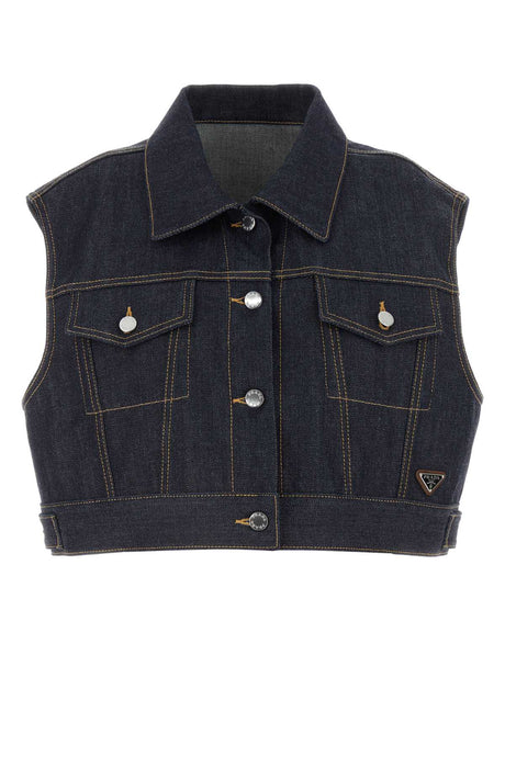 PRADA Denim Vest for Women - 24W Season