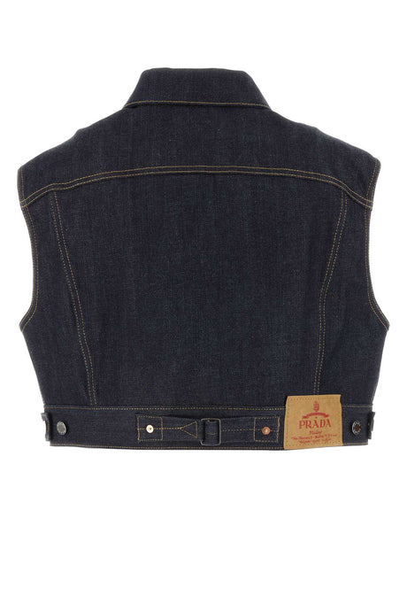 PRADA Denim Vest for Women - 24W Season