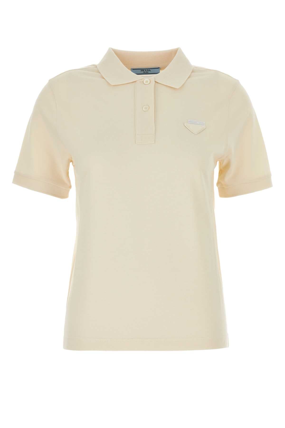 PRADA Elegant Cream Piquet Polo Shirt for Women