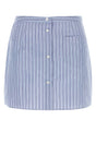 PRADA Embroidered Chambray Mini Skirt