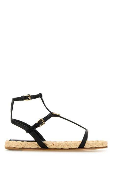 PRADA Stylish Black Leather Sandals for Women