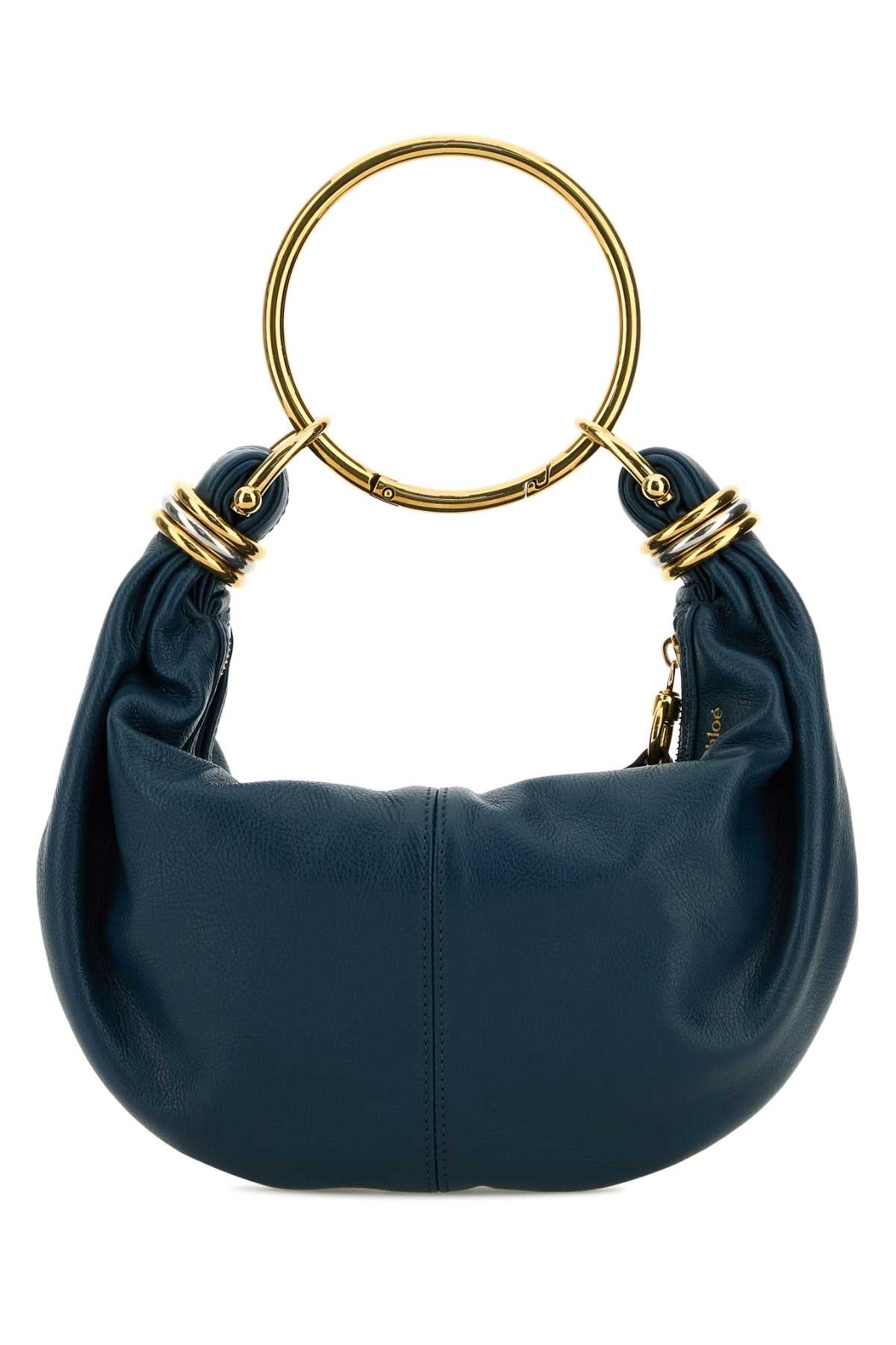 CHLOE Mini Leather Bracelet Handbag - Petrol Blue