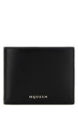 ALEXANDER MCQUEEN Sleek Mini Black Leather Wallet