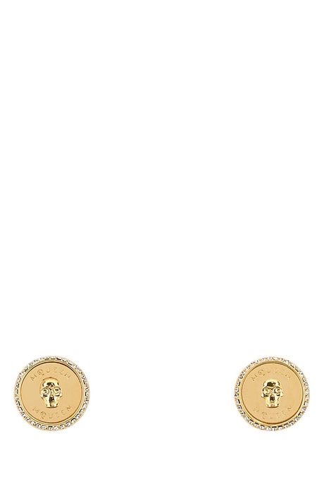 ALEXANDER MCQUEEN Mini Gold Sovereign Skull Earrings