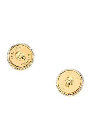 ALEXANDER MCQUEEN Mini Gold Sovereign Skull Earrings